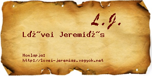 Lövei Jeremiás névjegykártya
